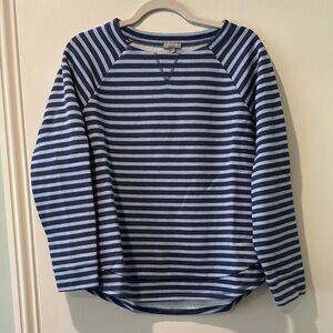 T by Talbots Striped Blue and White Long Sleeve Top